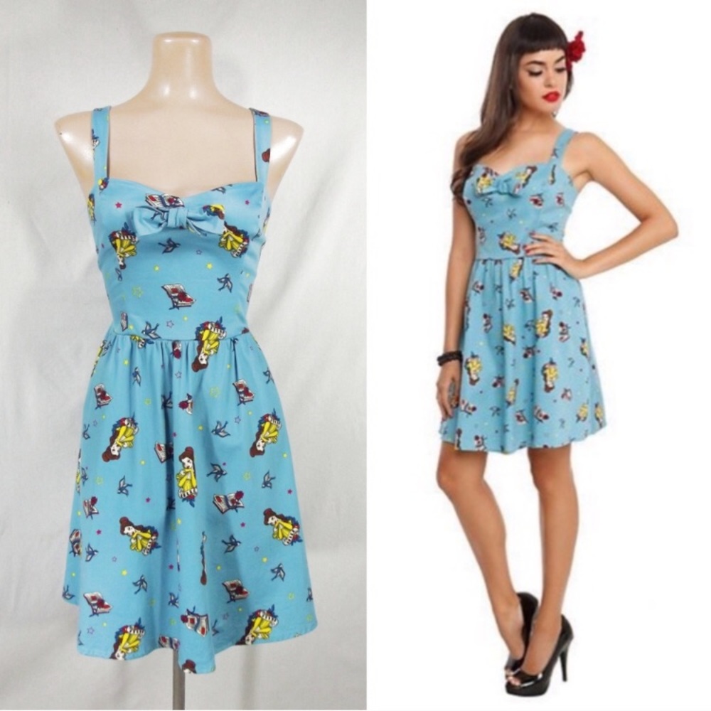 Beauty & the Beast Belle rockabilly pinup dress
